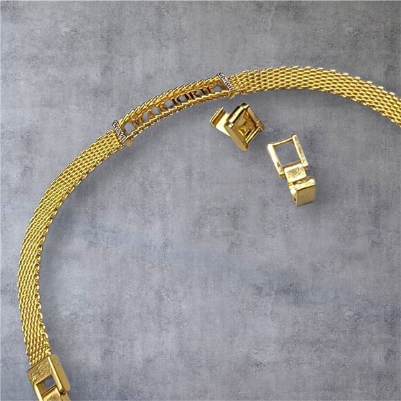 Danbury Mint Marjorie Monogrammed Bracelet 14k Gold Plated Two Diamond 7.5-8.5" - Picture 12 of 16